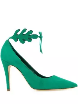 Manolo Blahnik туфли кожаные 105 мм, зеленый