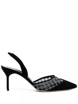 Manolo Blahnik туфли Marion 70 с ремешком на пятке, черный