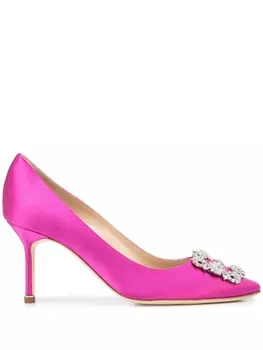 Manolo Blahnik туфли с кристаллами, розовый