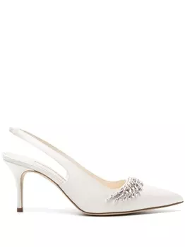 Manolo Blahnik туфли Terala 70 с ремешком на пятке, нейтральный цвет