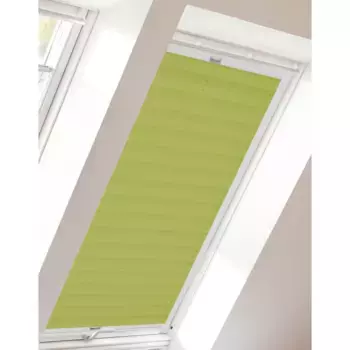 Мансардные жалюзи Sunlines плиссе «Young Style Crush», светозащита, натяжные, с направляющими, цвет limette + wei