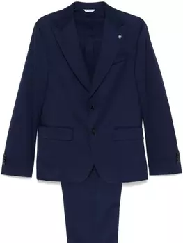 Manuel Ritz костюм с брошью, синий