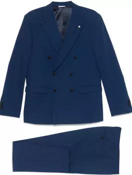 Manuel Ritz костюм с двубортным пиджаком, синий