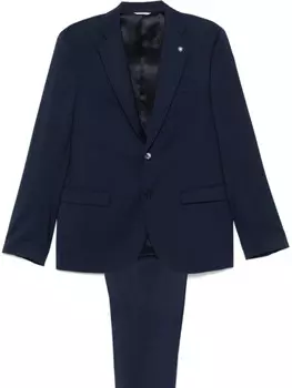 Manuel Ritz костюм с узором шеврон, синий