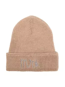 Manuel Ritz шапка бини с вышитым логотипом, нейтральный цвет