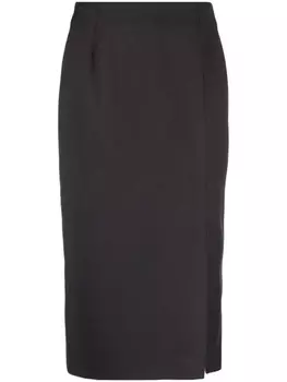 Manuel Ritz юбка миди с завышенной талией и складками, серый