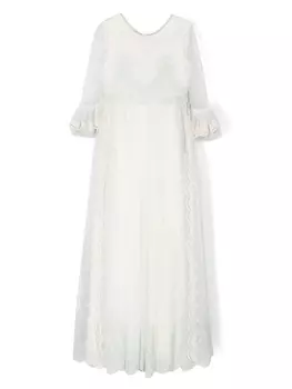 Manuela Macas платье Scarlette ампирного силуэта из тюля, белый