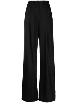 MANURI брюки палаццо со складками, черный