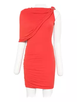 MANURI драпированное платье на одно плечо, красный