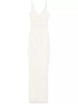 MANURI платье макси с драпировкой, белый