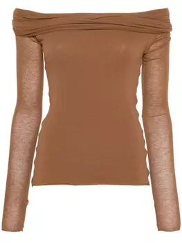 MANURI топ Amara с открытыми плечами, коричневый