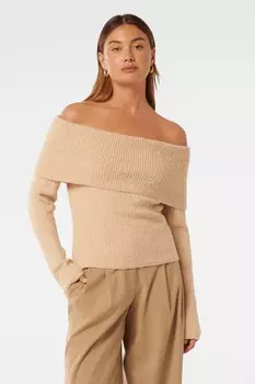 Мэрайя букле свитер бардо Forever New, бежевый