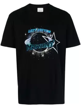 Marant футболка из органического хлопка с графичным принтом, черный