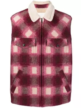 Marant Kiraneo plaid-check zip-up gilet, фиолетовый