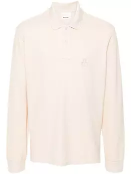 MARANT рубашка поло с вышитым логотипом, серый