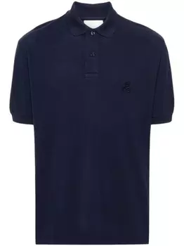 MARANT рубашка поло с вышитым логотипом, синий