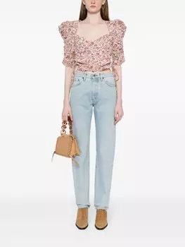 MARANT TOILE блузка с объемными рукавами и цветочным принтом, мультиколор