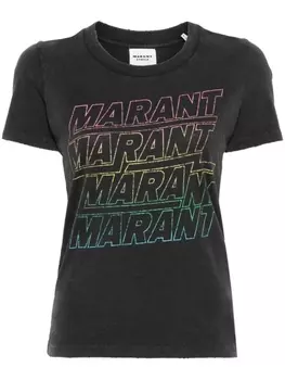 Marant toile футболка с логотипом, черный