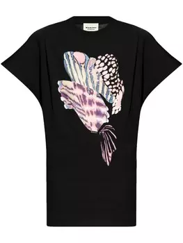 MARANT TOILE хлопковое платье с графическим принтом, черный