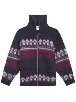 MARANT TOILE кардиган-пальто вязки интарсия, синий