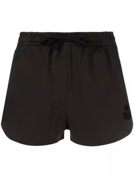 Marant toile короткие шорты с логотипом, черный