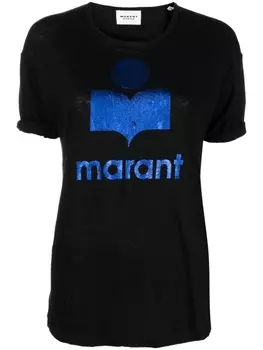 Marant toile льняная футболка Koldi с логотипом, черный
