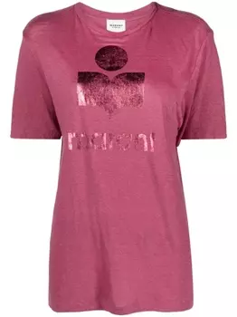 Marant toile льняная футболка Zewel с логотипом, розовый
