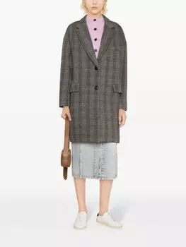 Marant toile пальто Limiza с узором в елочку, нейтральный цвет