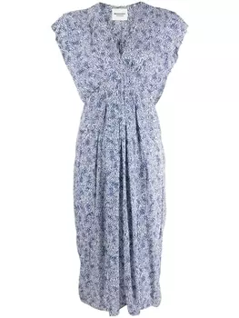 Marant toile платье миди Epolia с абстрактным принтом, белый