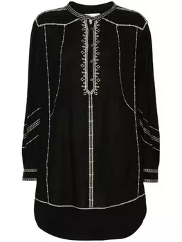 Marant toile платье миди Pradel с вышивкой, черный
