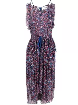 Marant toile платье миди с графичным принтом, розовый