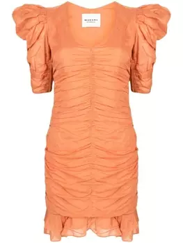 Marant toile платье мини со сборками, оранжевый
