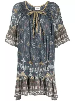 Marant toile платье с графичным принтом, синий