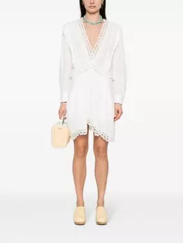 MARANT TOILE платье с V-образным вырезом и длинными рукавами, нейтральный цвет