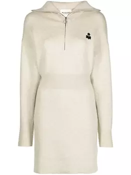 Marant toile платье-свитер с логотипом, серый