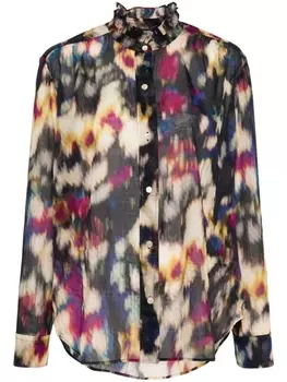 Marant toile рубашка Gamble с принтом тай-дай, черный