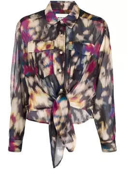 Marant toile рубашка Nath с принтом тай-дай, нейтральный цвет