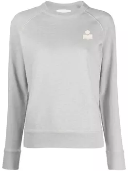 Marant toile толстовка с вышитым логотипом, нейтральный цвет