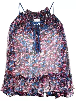 Marant toile топ с вырезом халтер и цветочным принтом, синий