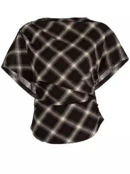 MARANT TOILE топ в клетку со сборками, коричневый