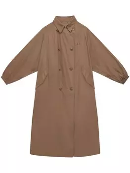 MARANT TOILE тренч с вышитым логотипом и поясом, коричневый