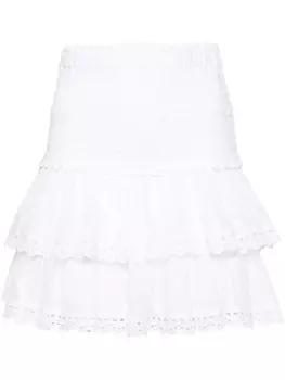 Marant toile юбка мини Tinaomi с английской вышивкой, белый