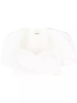 Marant toile укороченный топ с объемными рукавами, белый