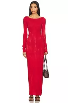 Marbella длинное платье с длинными рукавами Cotton Citizen, vintage crimson