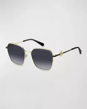 Marc 729S Металлические квадратные солнцезащитные очки Marc Jacobs, цвет Gold Blck