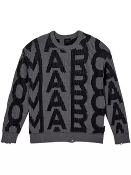Marc Jacobs джемпер The Monogram с эффектом потертости, серый