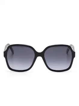 Marc Jacobs Eyewear солнцезащитные очки в массивной оправе с логотипом, черный