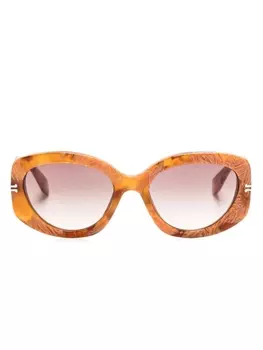 Marc Jacobs Eyewear солнцезащитные очки в овальной оправе, нейтральный цвет