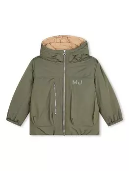 Marc Jacobs Kids двусторонний пуховик с капюшоном, коричневый
