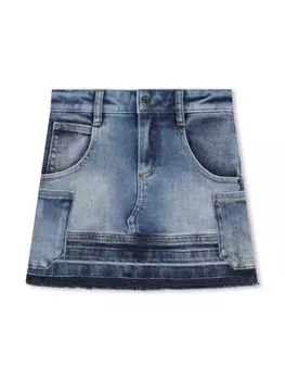 Marc Jacobs Kids джинсовая юбка в технике пэчворк, синий
